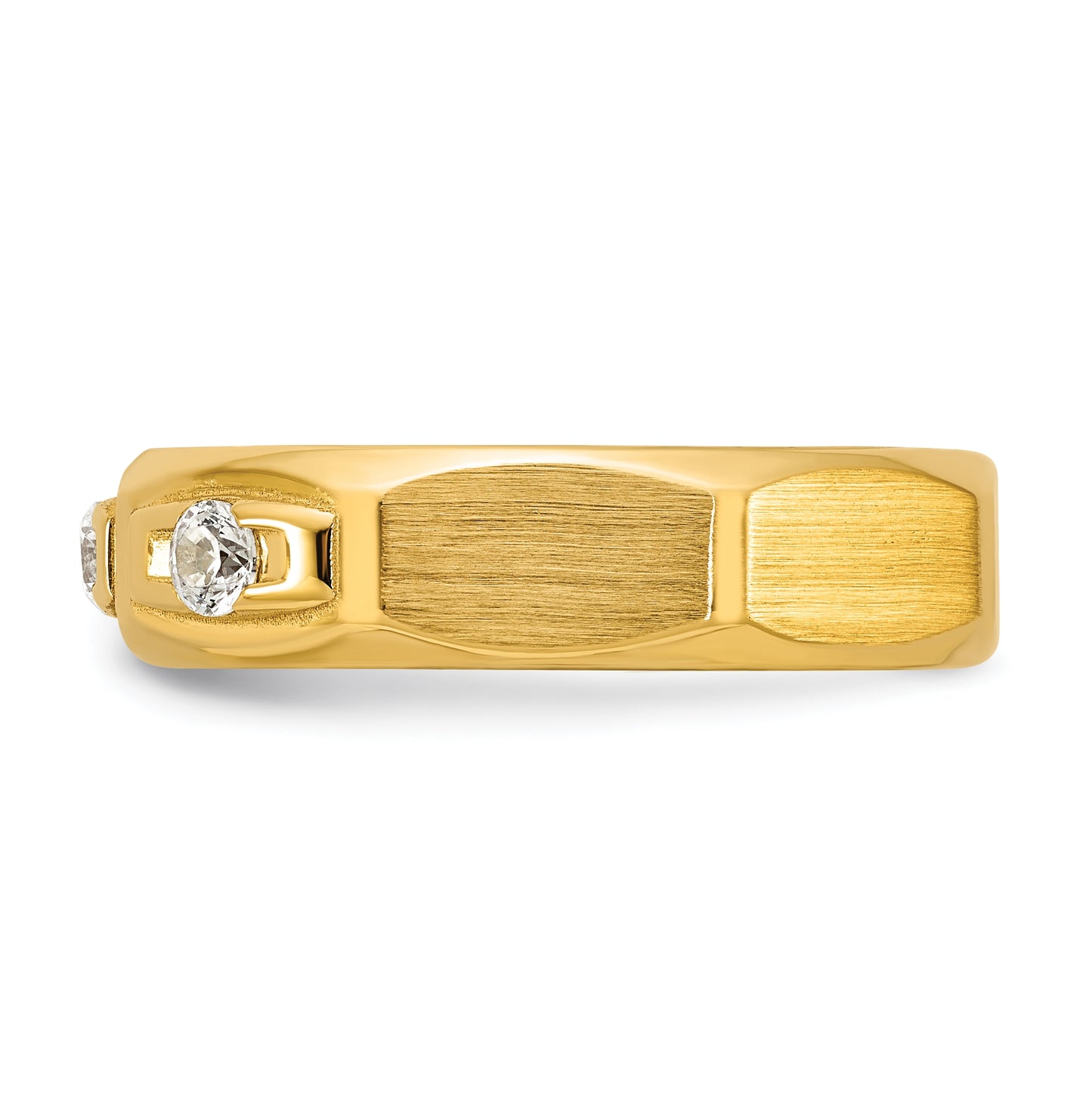 14K Yellow Or White Gold IB Goodman Mens Satin Complete 1/3ct Diamond Ring