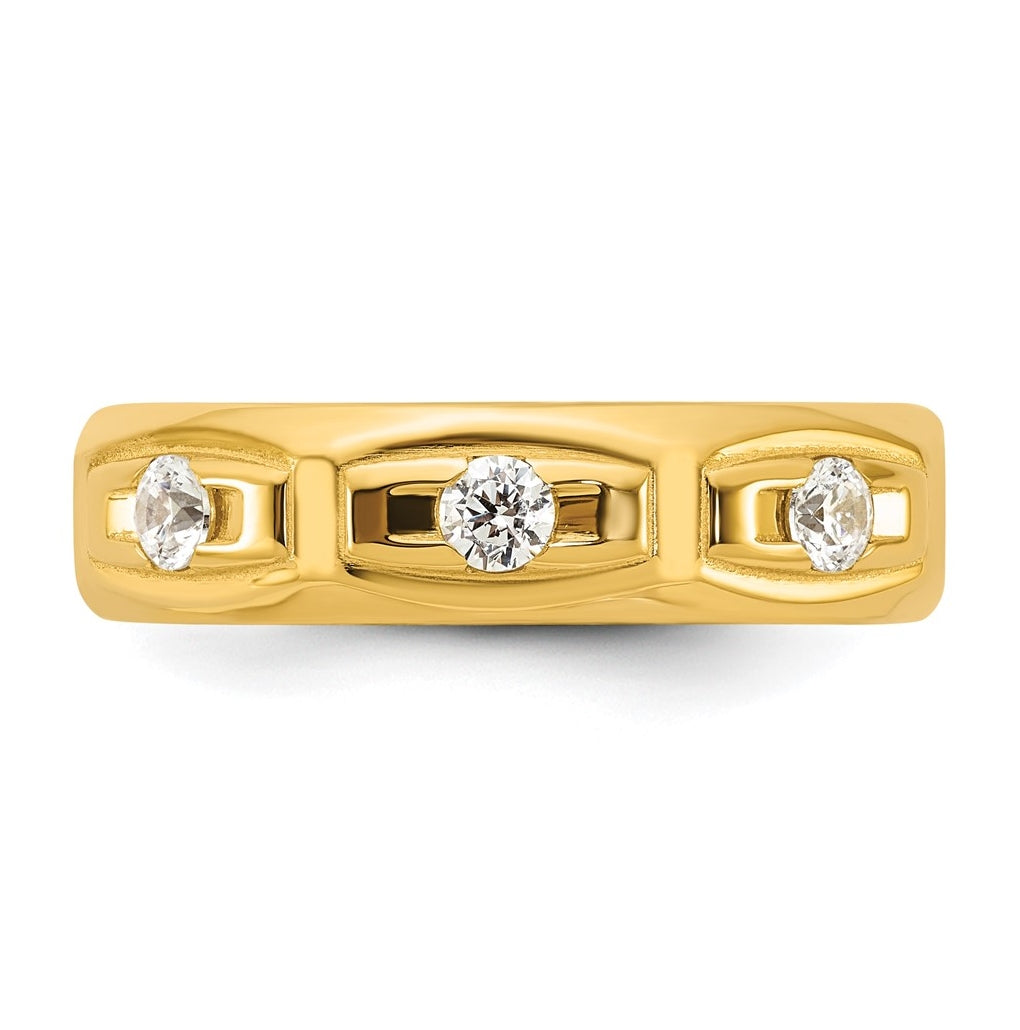 14K Yellow Or White Gold IB Goodman Mens Satin Complete 1/3ct Diamond Ring