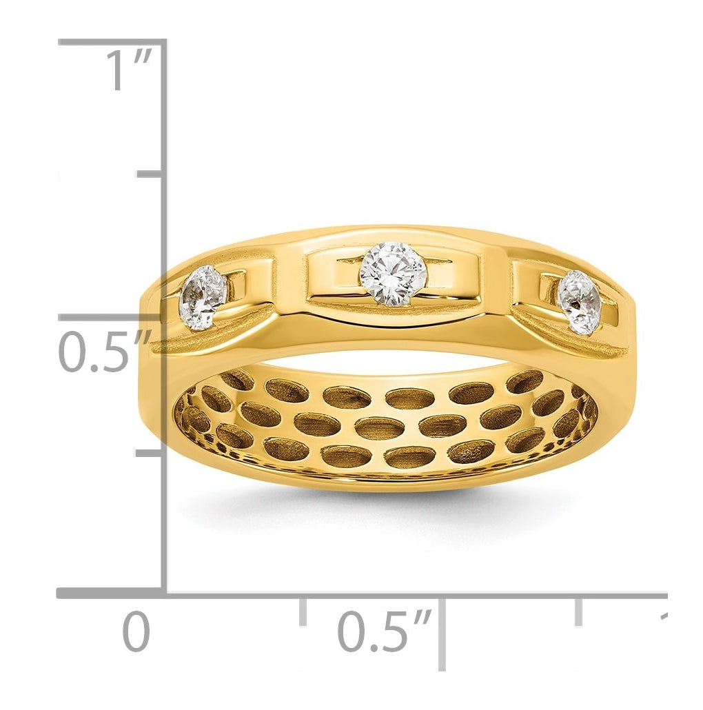 14K Yellow Or White Gold IB Goodman Mens Satin Complete 1/3ct Diamond Ring