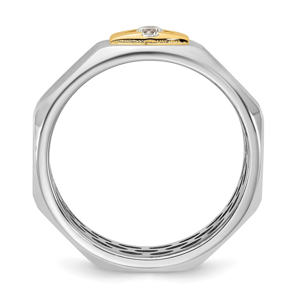 14k Yellow Or White Gold IB Goodman Mens Satin Complete 1/10ct Diamond Ring