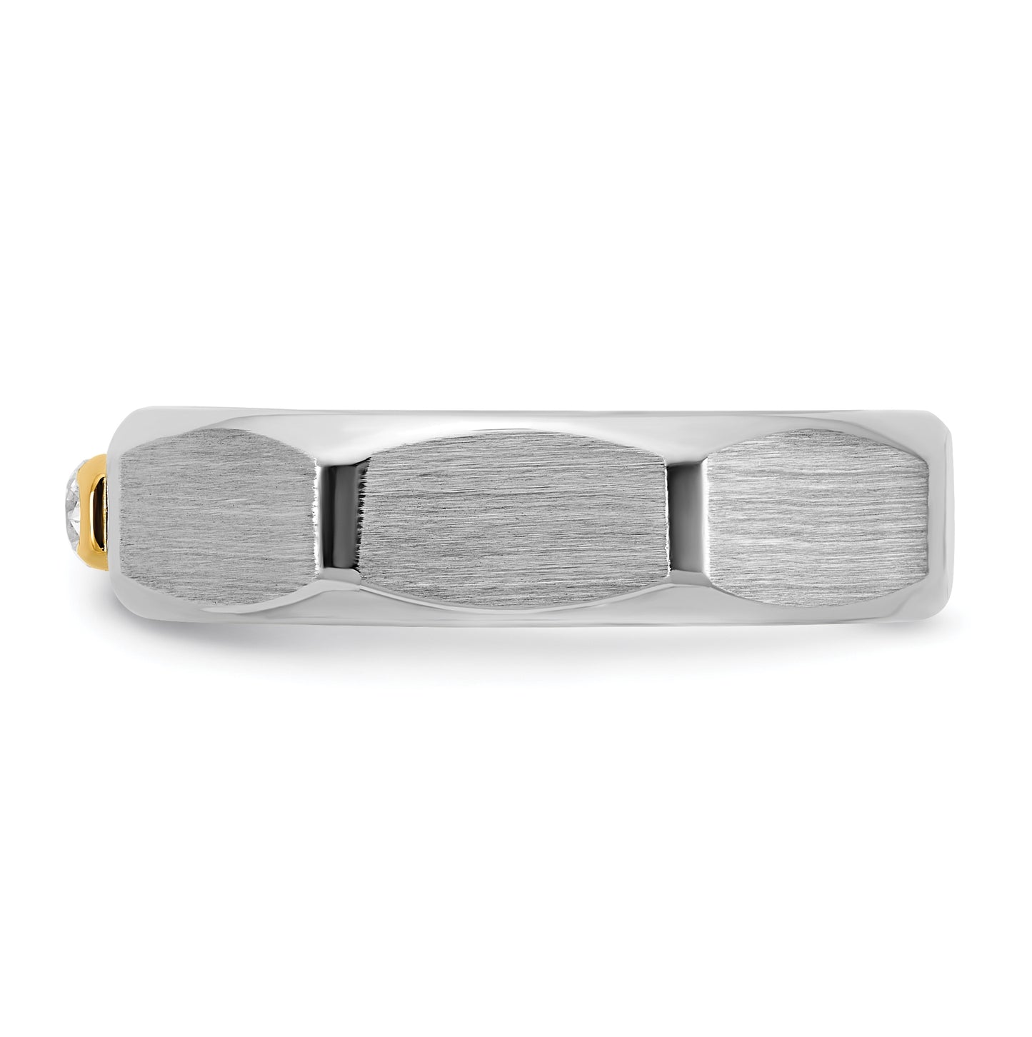 14k Yellow Or White Gold IB Goodman Mens Satin Complete 1/10ct Diamond Ring