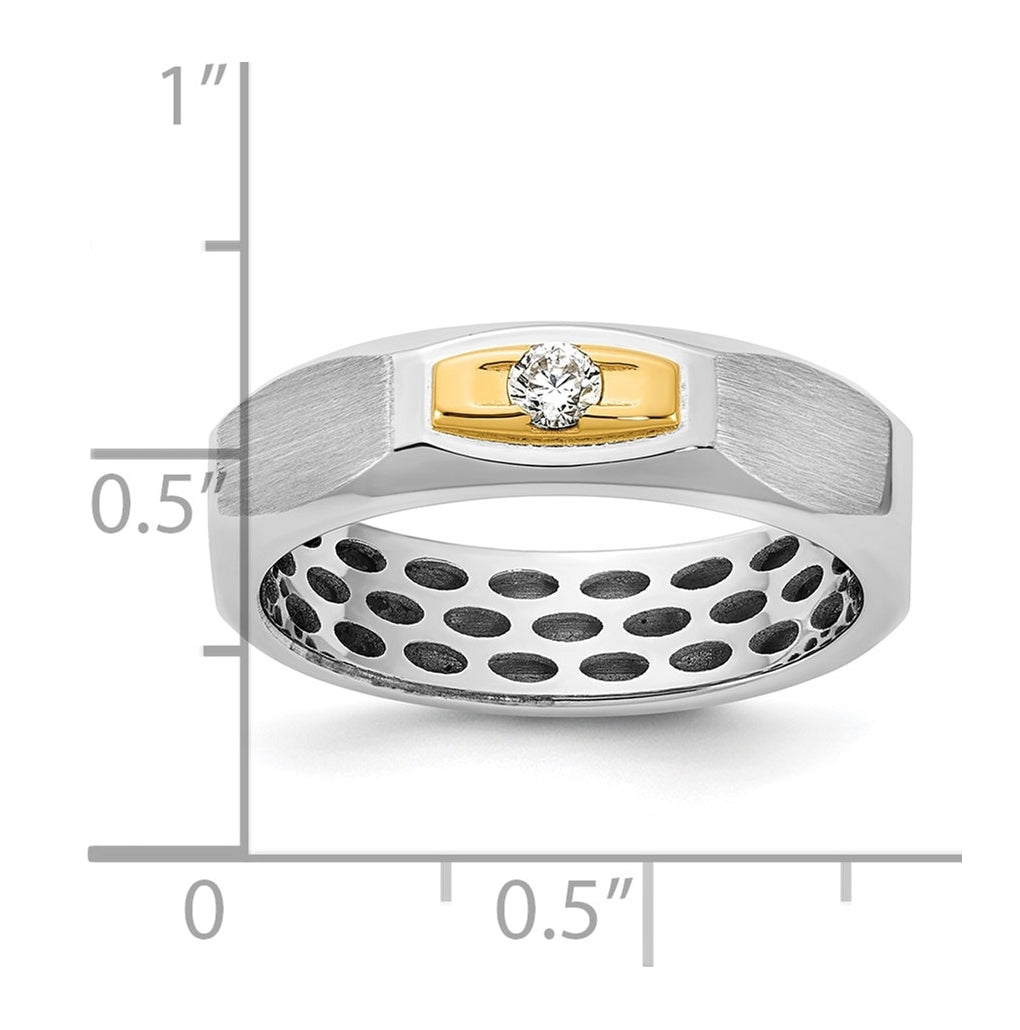 14k Yellow Or White Gold IB Goodman Mens Satin Complete 1/10ct Diamond Ring