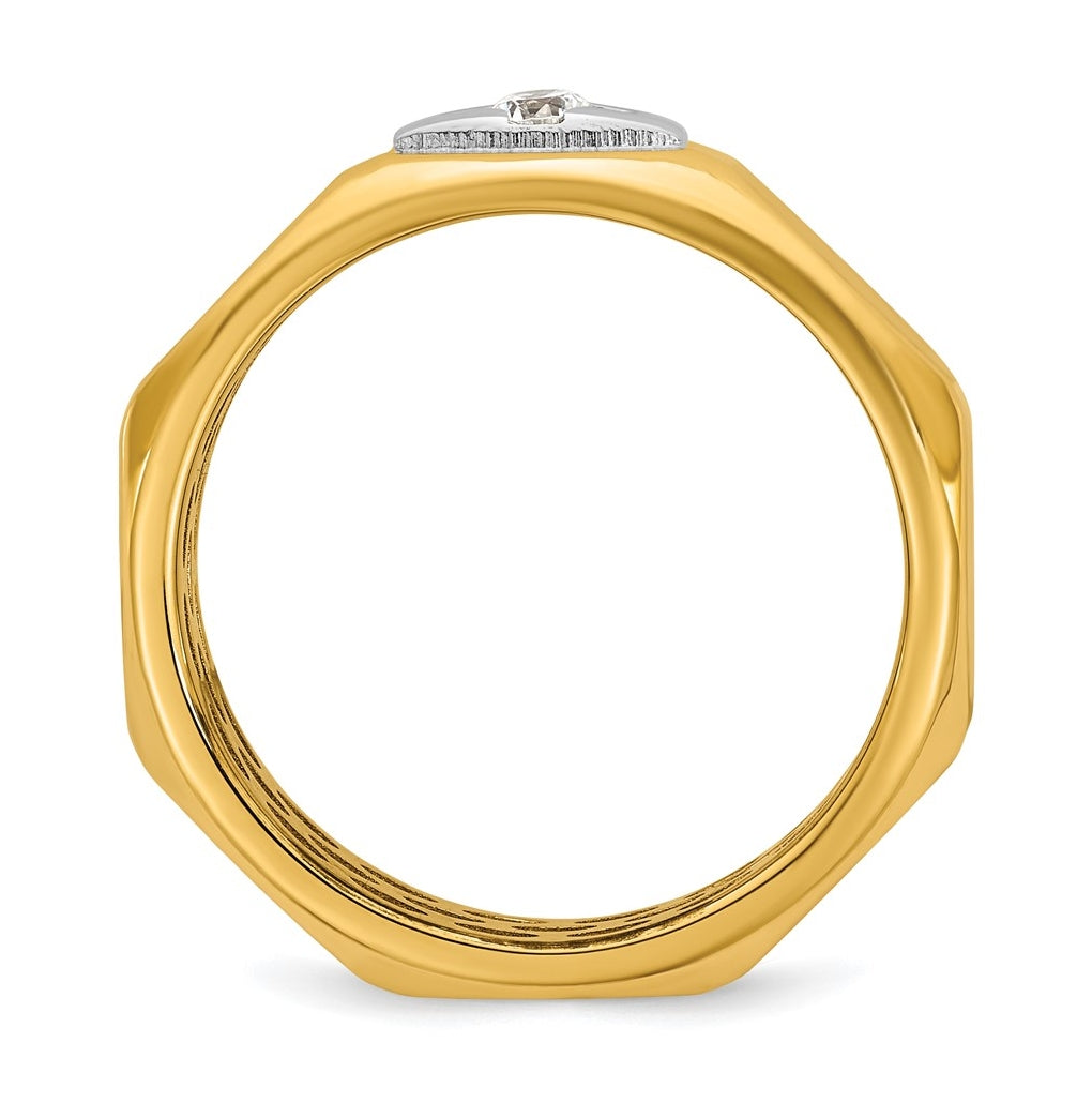 14k Yellow Or White Gold IB Goodman Mens Satin Complete 1/10ct Diamond Ring
