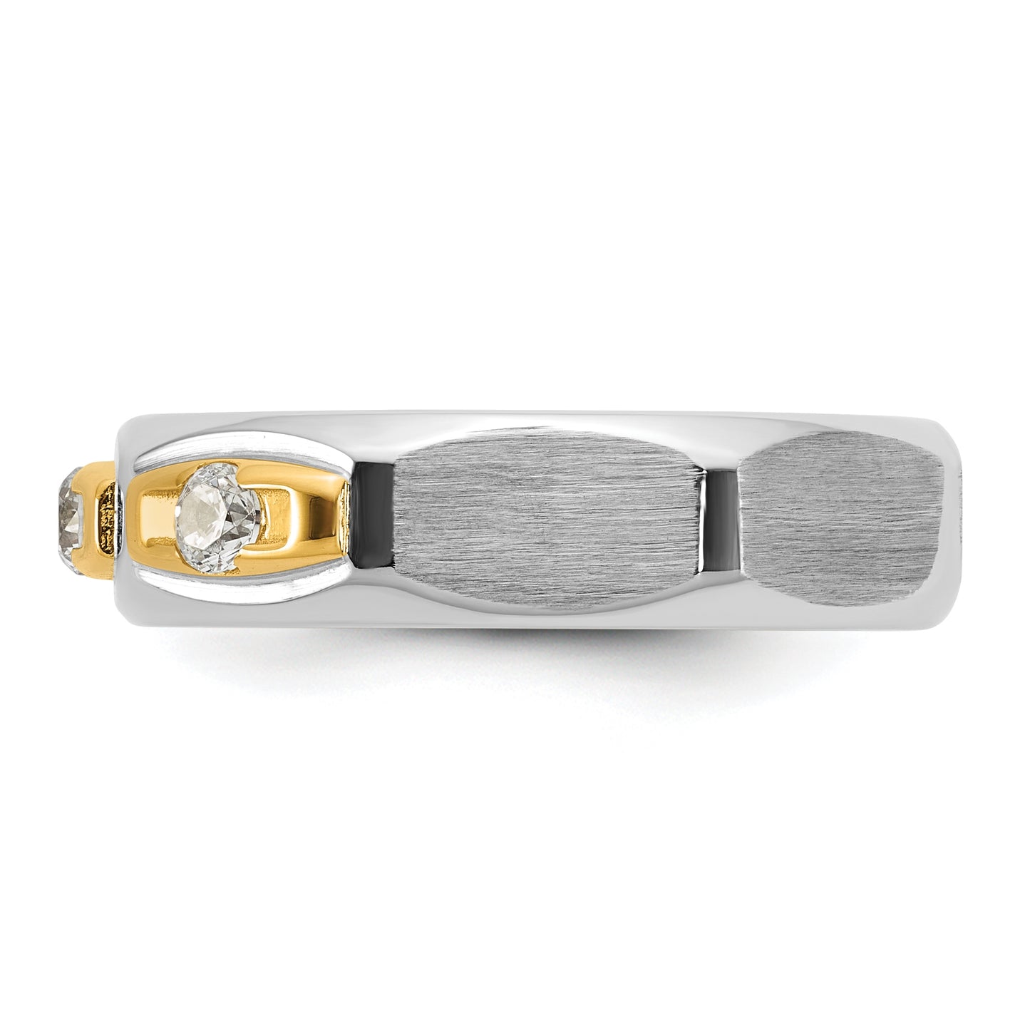 14k Yellow Or White Gold IB Goodman Mens Satin Complete 1/3ct Diamond Ring