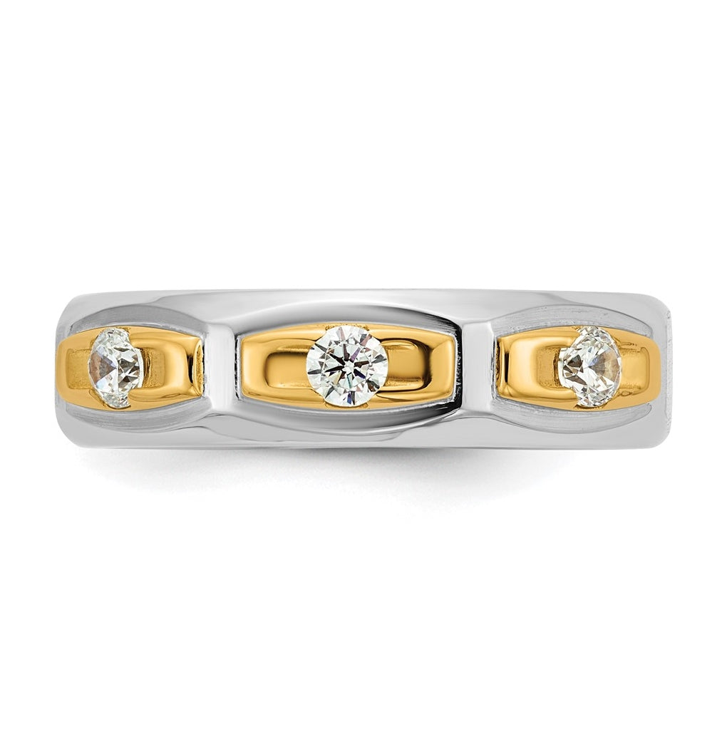 14k Yellow Or White Gold IB Goodman Mens Satin Complete 1/3ct Diamond Ring