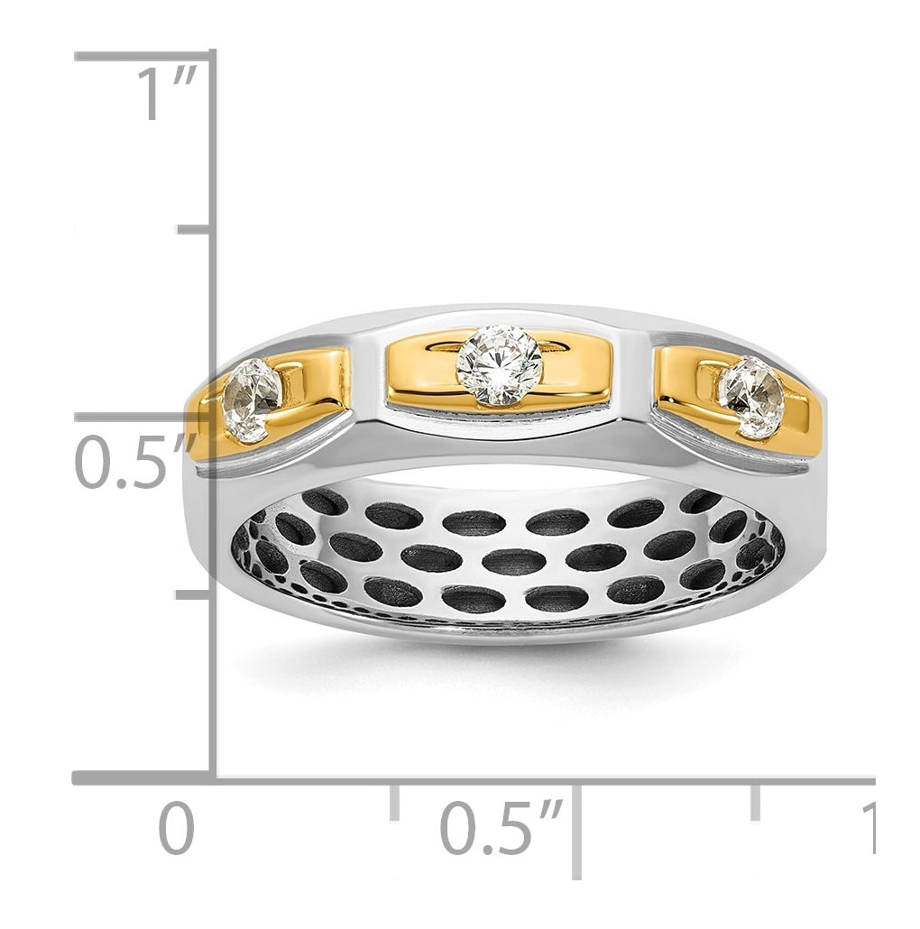 14k Yellow Or White Gold IB Goodman Mens Satin Complete 1/3ct Diamond Ring