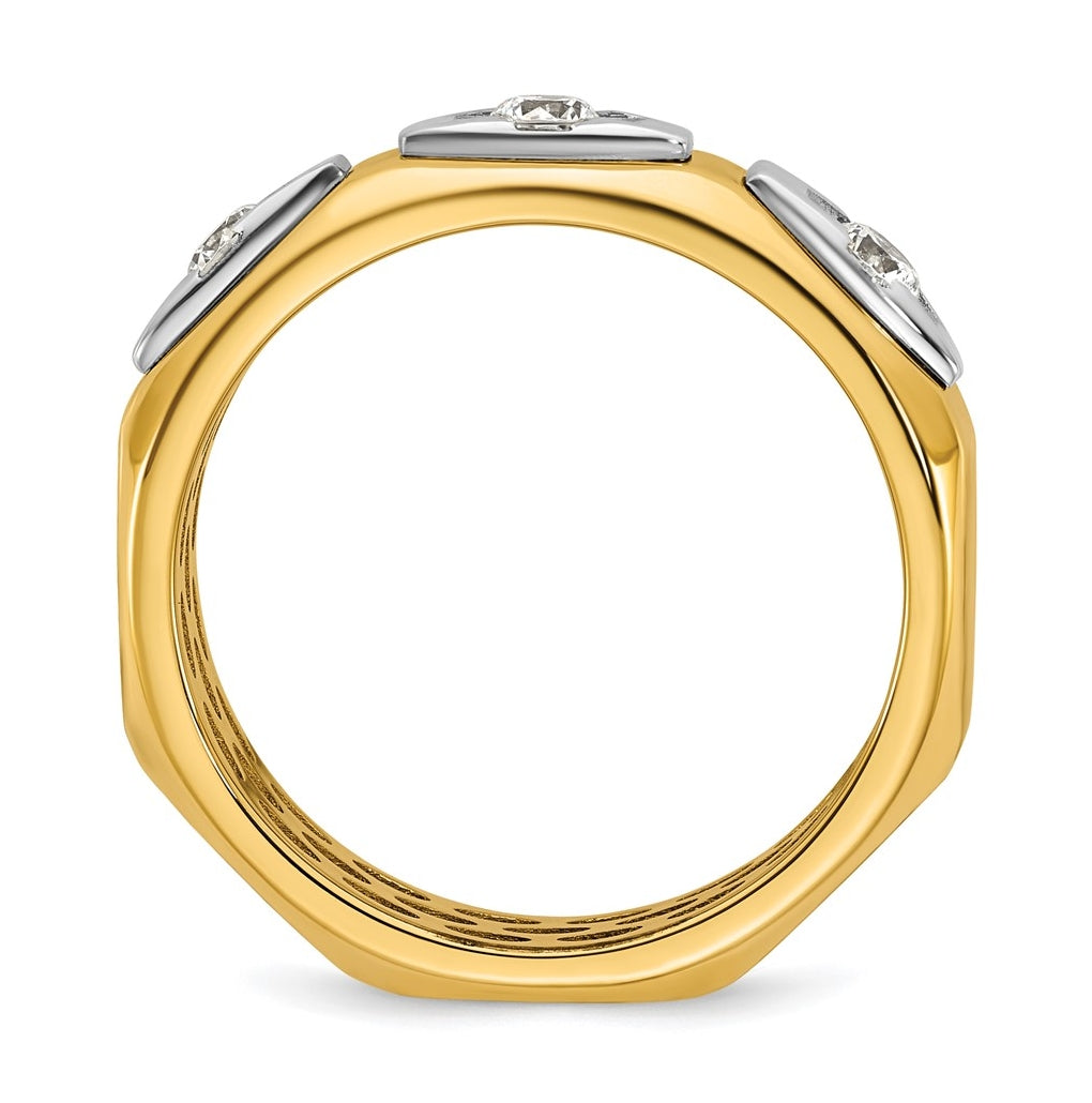 14k Yellow Or White Gold IB Goodman Mens Satin Complete 1/3ct Diamond Ring