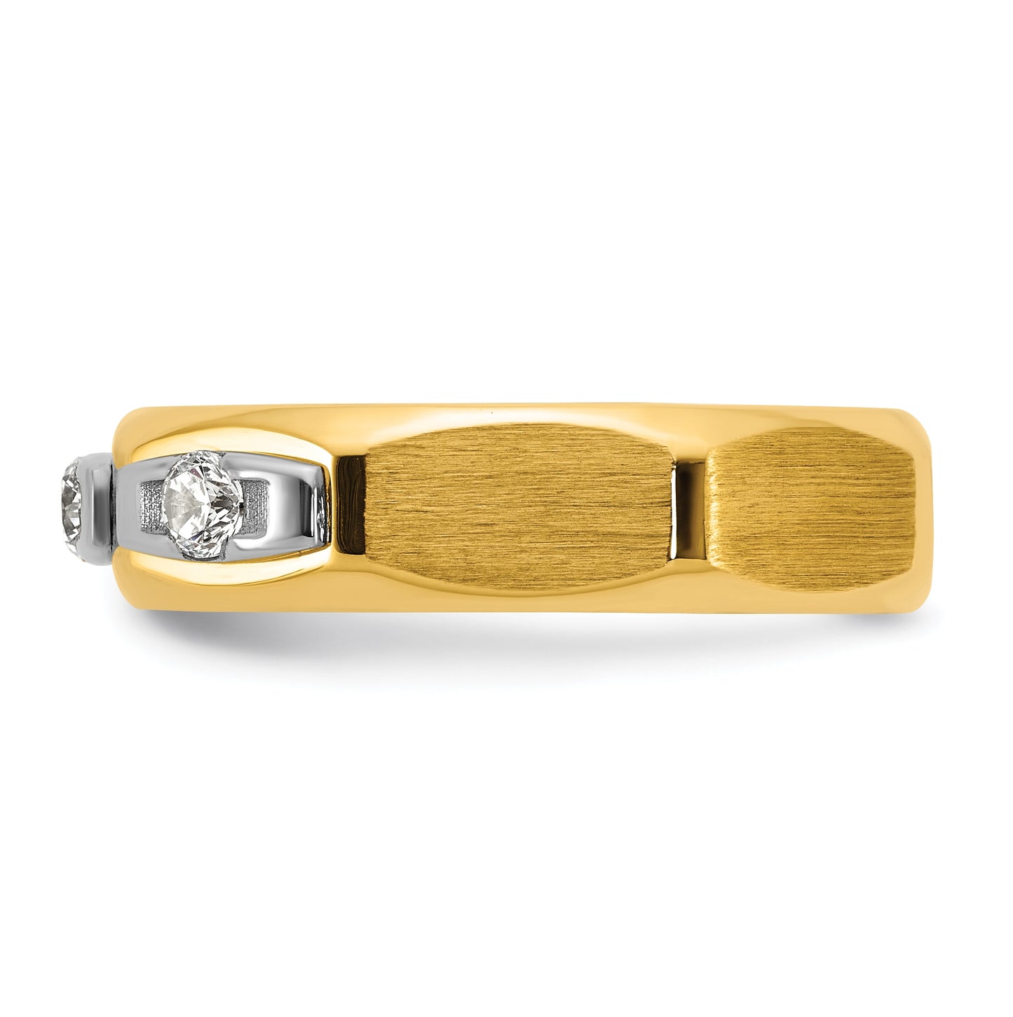 14k Yellow Or White Gold IB Goodman Mens Satin Complete 1/3ct Diamond Ring