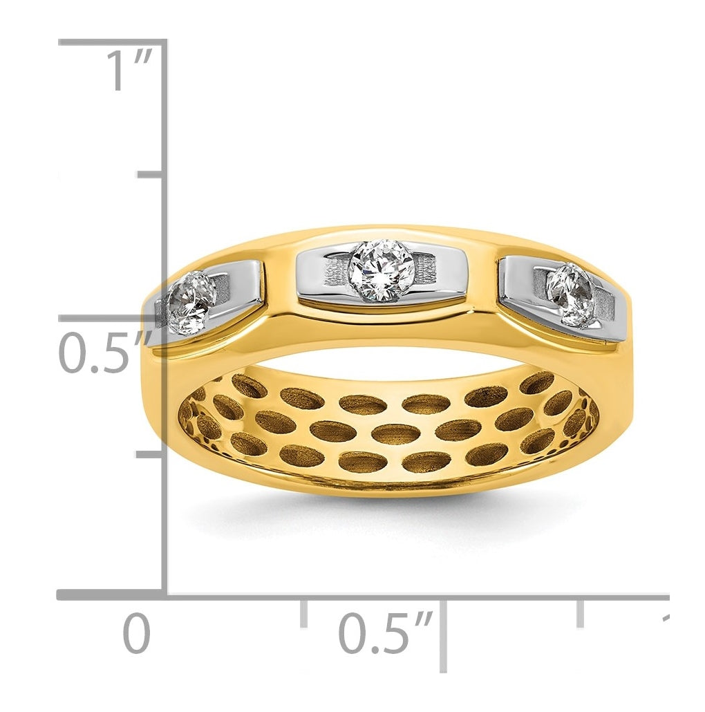14k Yellow Or White Gold IB Goodman Mens Satin Complete 1/3ct Diamond Ring