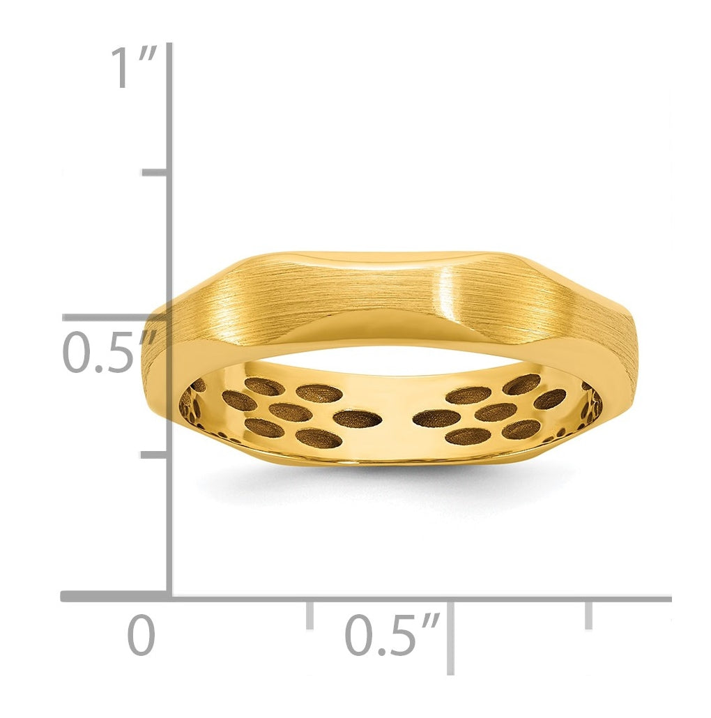 14k Yellow Or White Gold  IB Goodman Mens Satin 4.7mm Ring