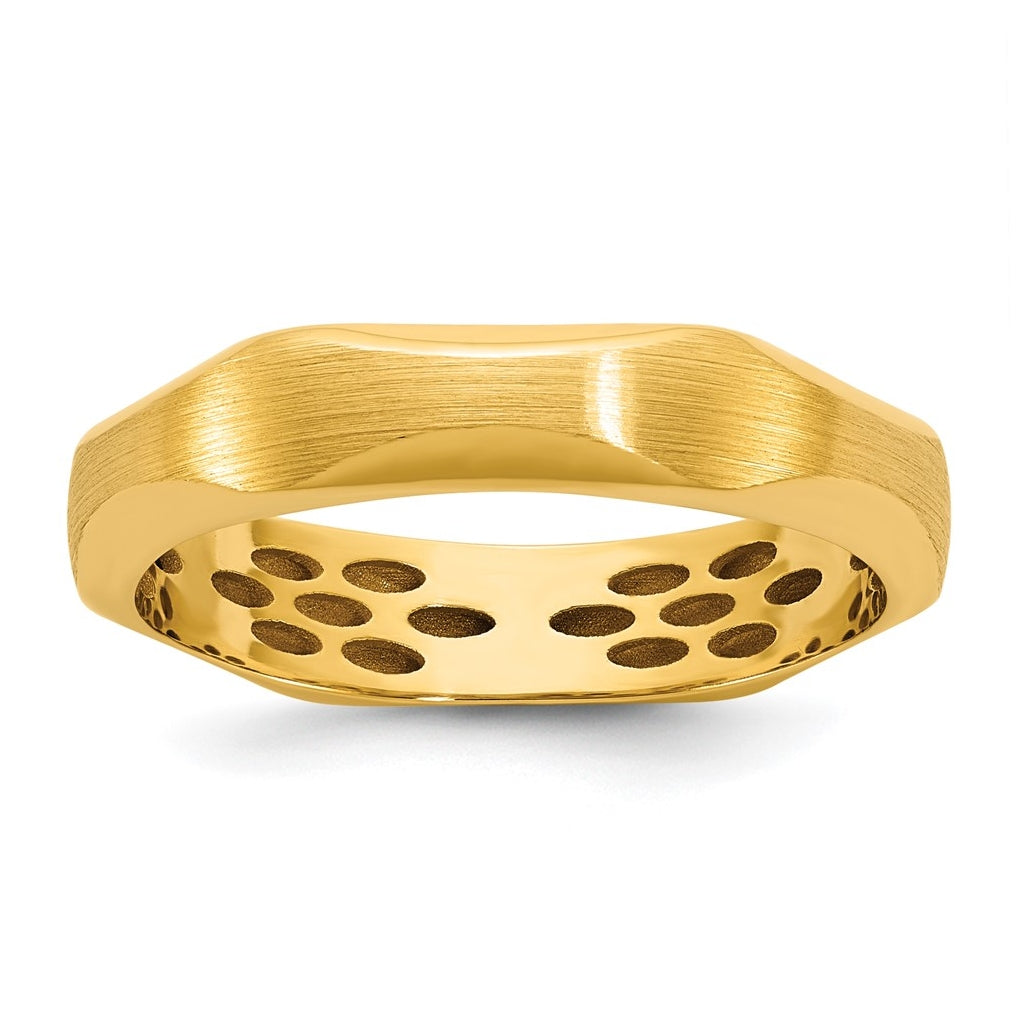 14k Yellow Or White Gold  IB Goodman Mens Satin 4.7mm Ring