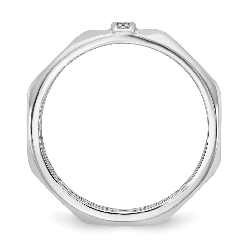 14K Yellow Or White Gold IB Goodman Mens Satin Complete .03ct Diamond Ring