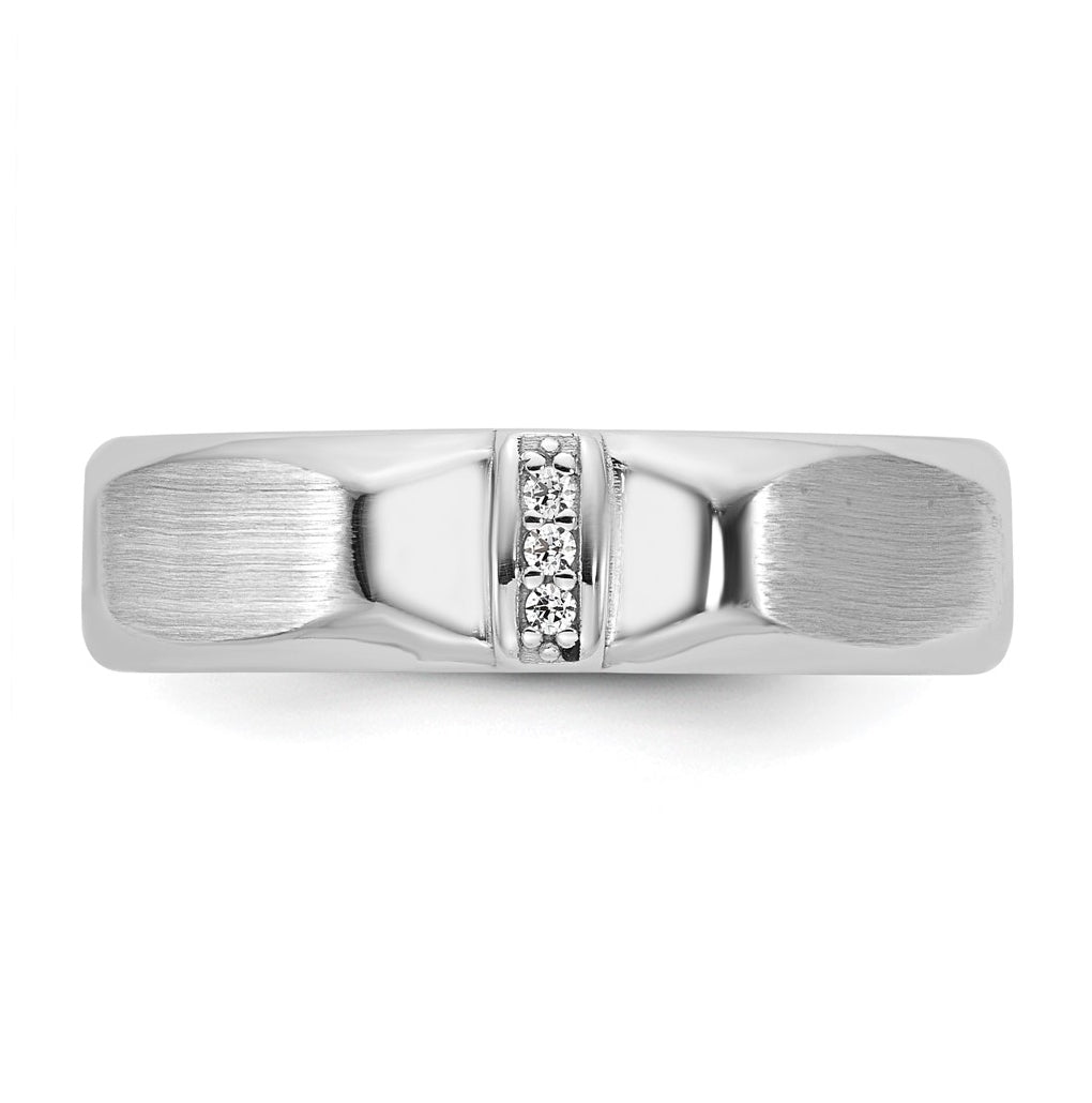 14K Yellow Or White Gold IB Goodman Mens Satin Complete .03ct Diamond Ring