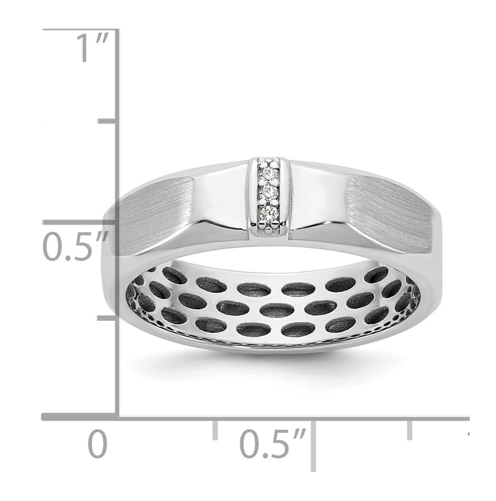 14K Yellow Or White Gold IB Goodman Mens Satin Complete .03ct Diamond Ring