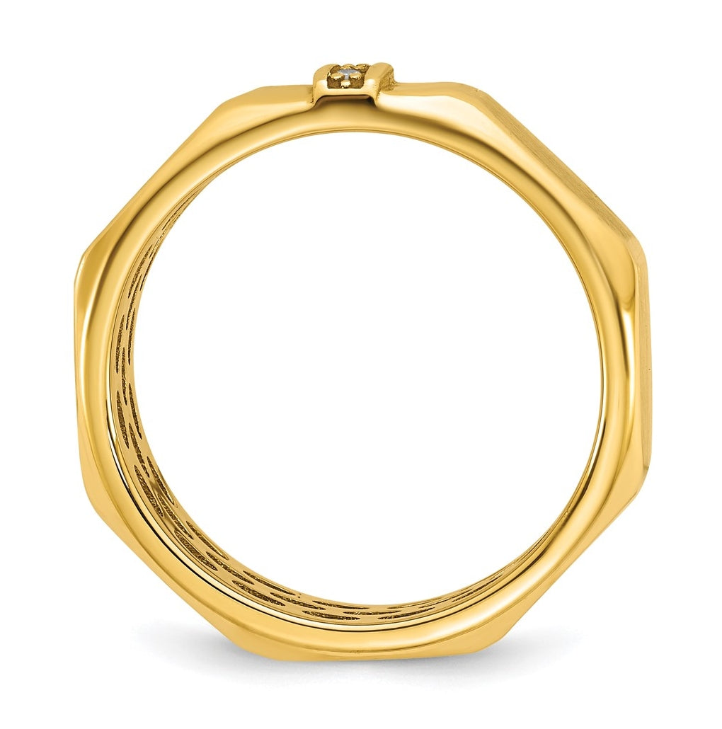 14K Yellow Or White Gold IB Goodman Mens Satin Complete .03ct Diamond Ring
