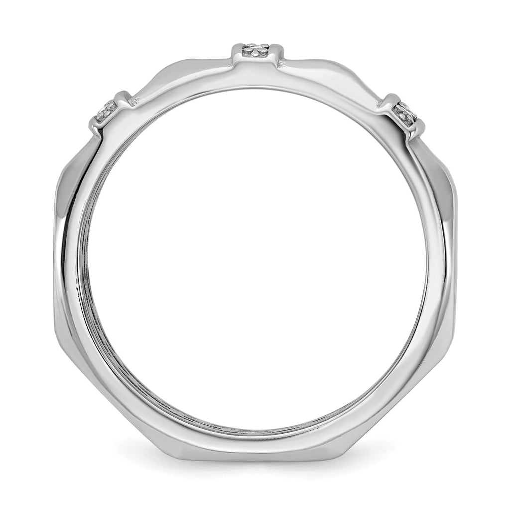 14K Yellow Or White Gold IB Goodman Mens Satin Complete 1/15ct Diamond Ring