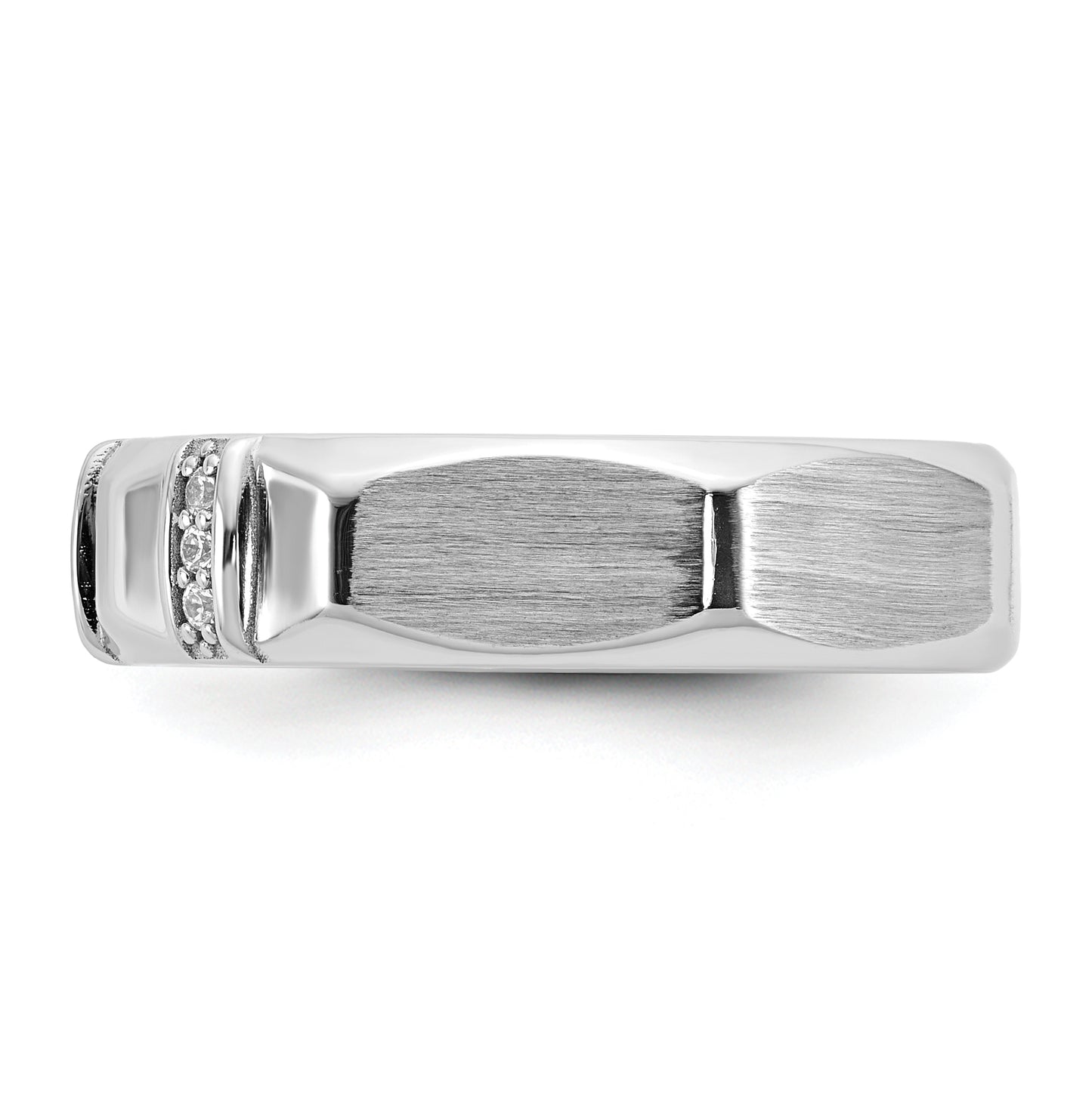 14K Yellow Or White Gold IB Goodman Mens Satin Complete 1/15ct Diamond Ring