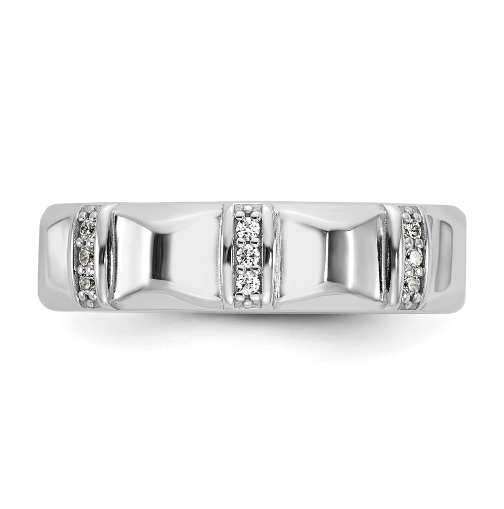 14K Yellow Or White Gold IB Goodman Mens Satin Complete 1/15ct Diamond Ring