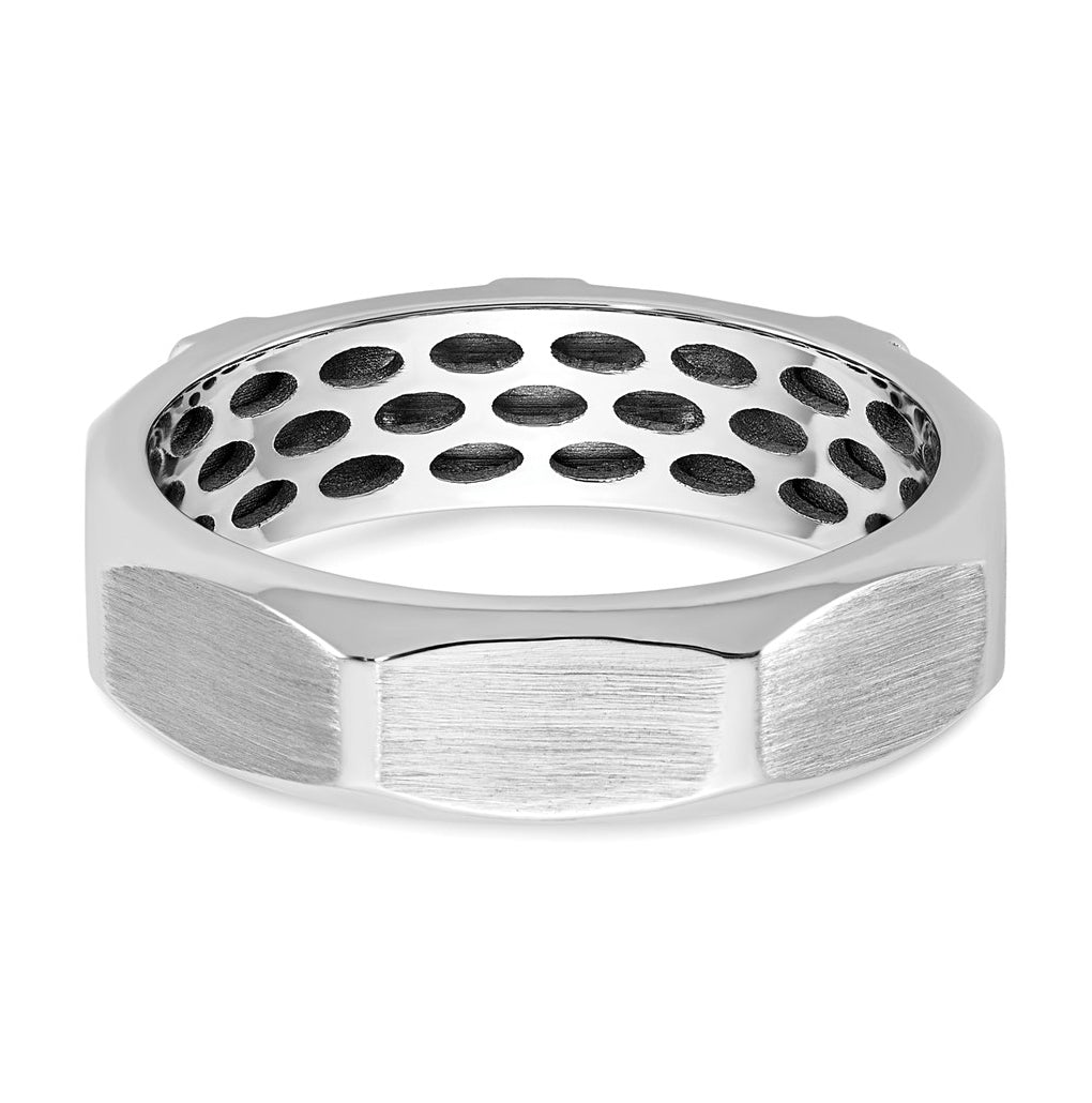 14K Yellow Or White Gold IB Goodman Mens Satin Complete 1/15ct Diamond Ring