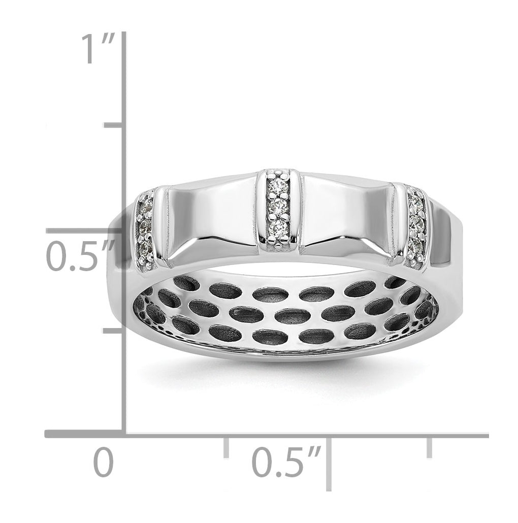 14K Yellow Or White Gold IB Goodman Mens Satin Complete 1/15ct Diamond Ring