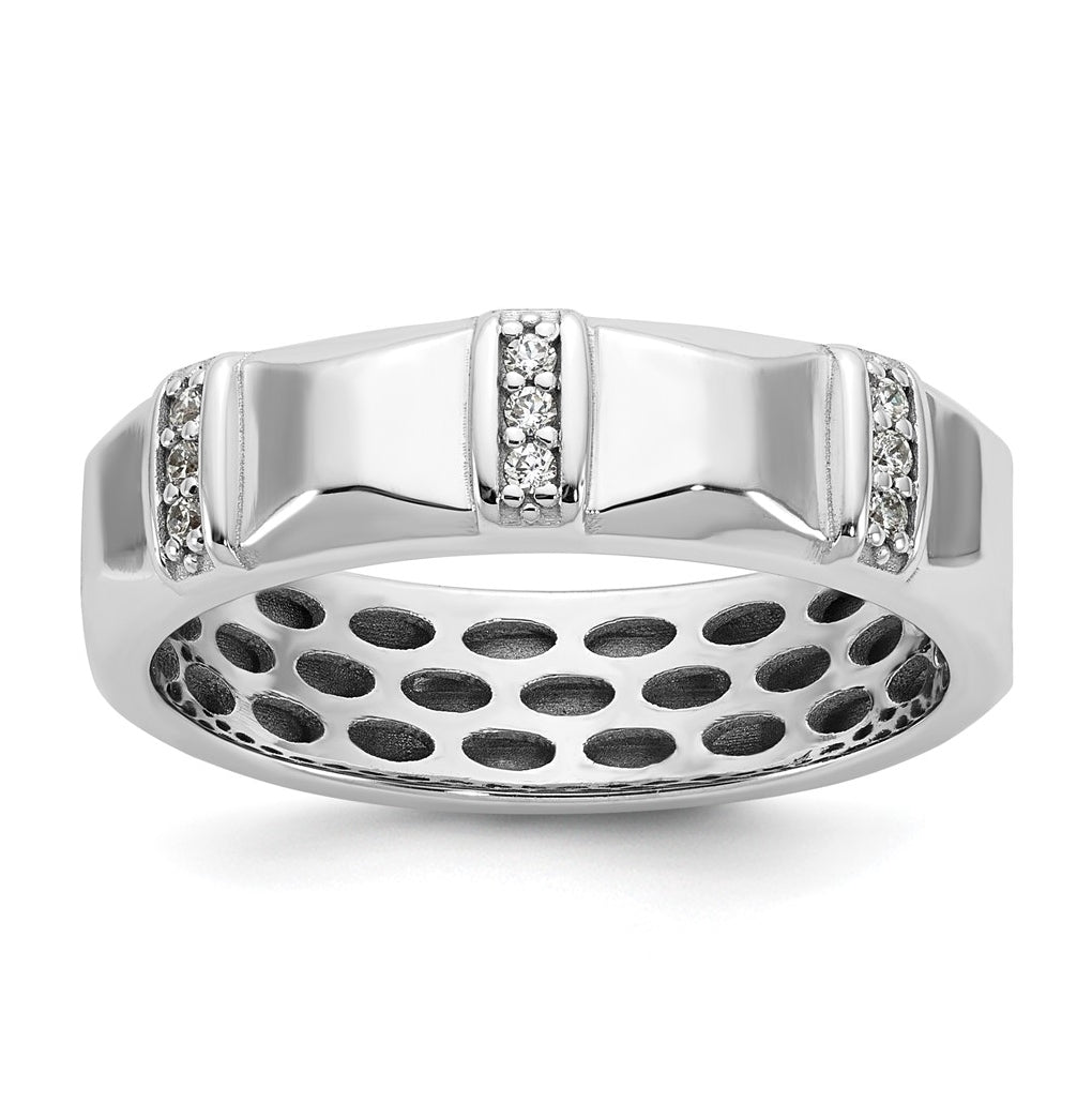 14K Yellow Or White Gold IB Goodman Mens Satin Complete 1/15ct Diamond Ring