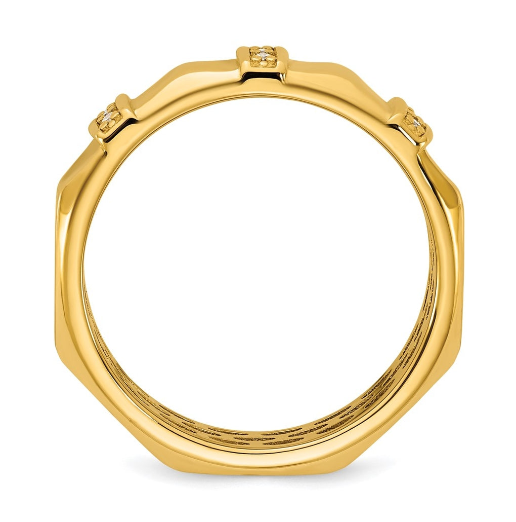 14K Yellow Or White Gold IB Goodman Mens Satin Complete 1/15ct Diamond Ring