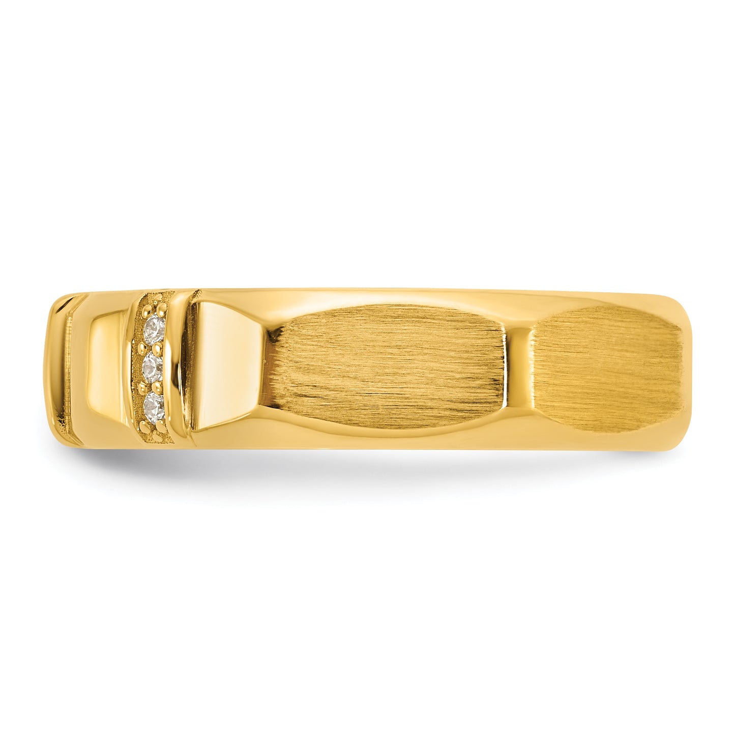 14K Yellow Or White Gold IB Goodman Mens Satin Complete 1/15ct Diamond Ring