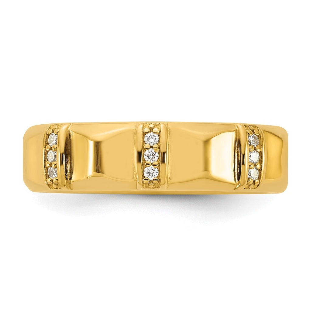 14K Yellow Or White Gold IB Goodman Mens Satin Complete 1/15ct Diamond Ring
