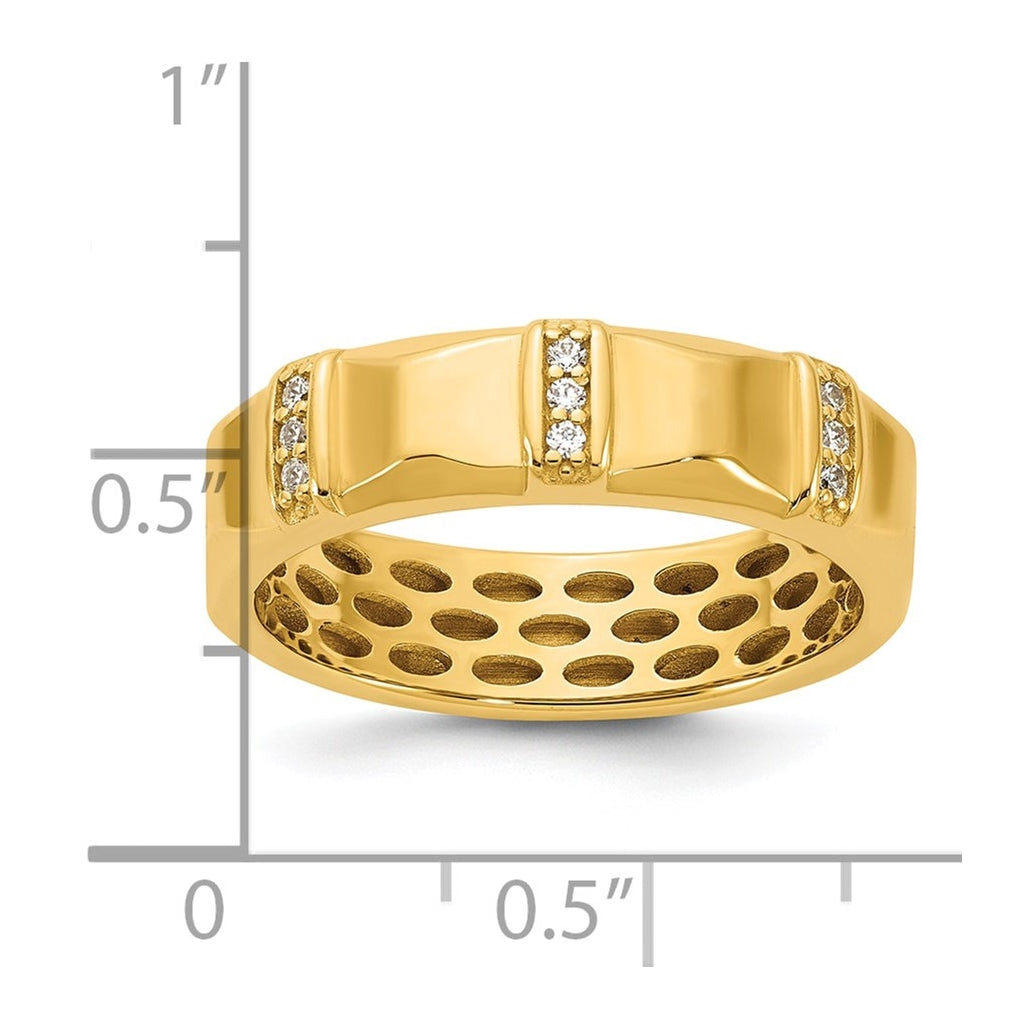 14K Yellow Or White Gold IB Goodman Mens Satin Complete 1/15ct Diamond Ring