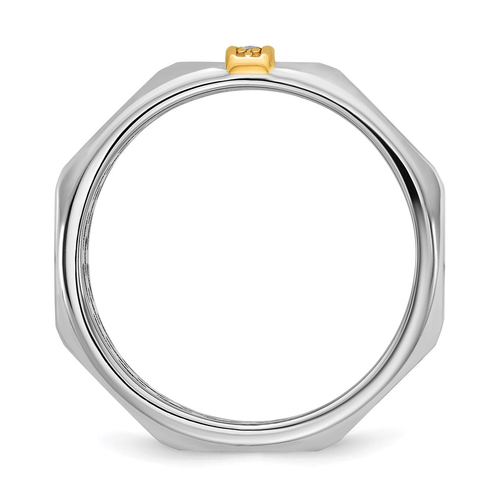 14k Yellow Or White Gold IB Goodman Mens Satin Complete .03ct Diamond Ring