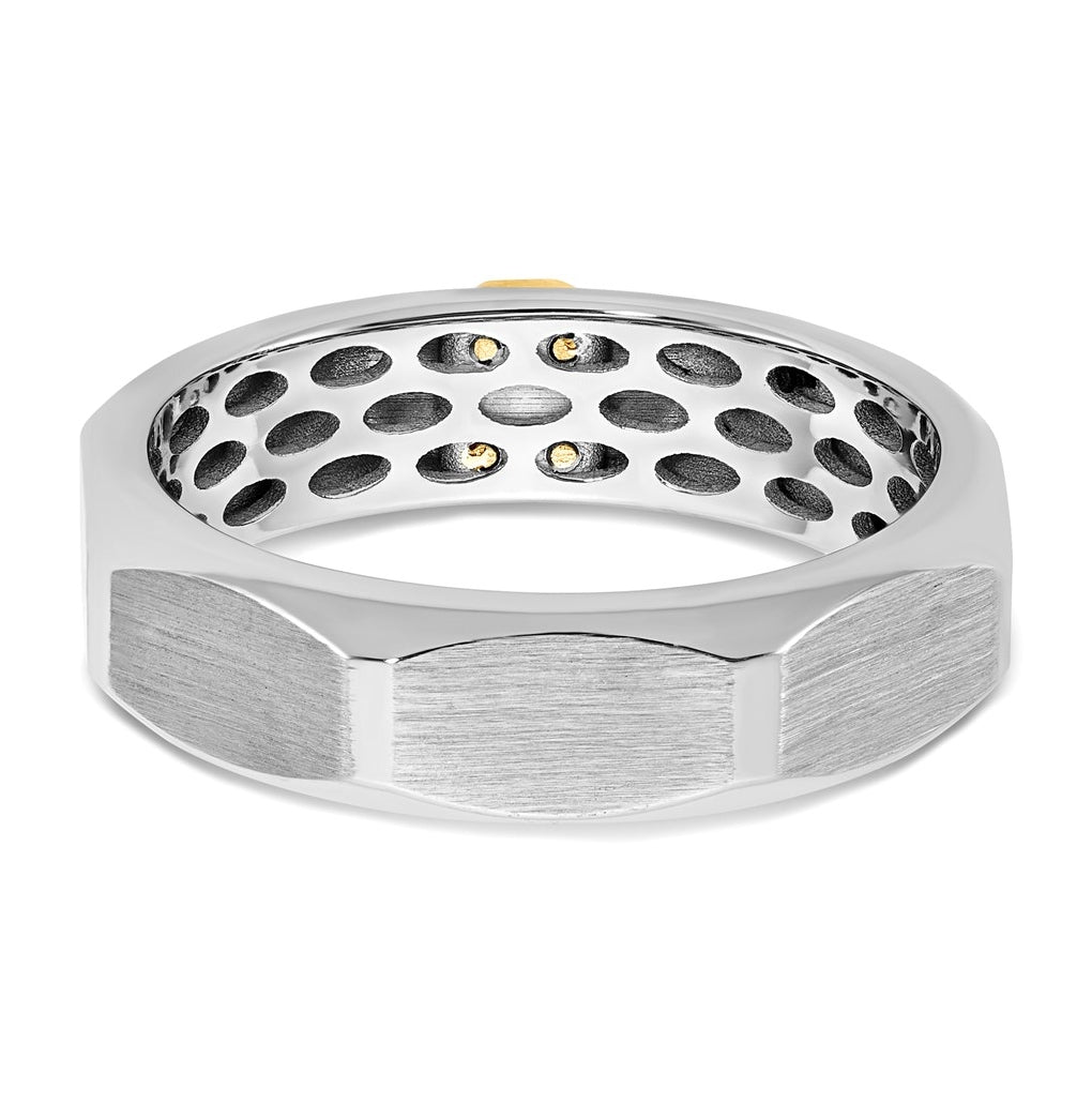 14k Yellow Or White Gold IB Goodman Mens Satin Complete .03ct Diamond Ring