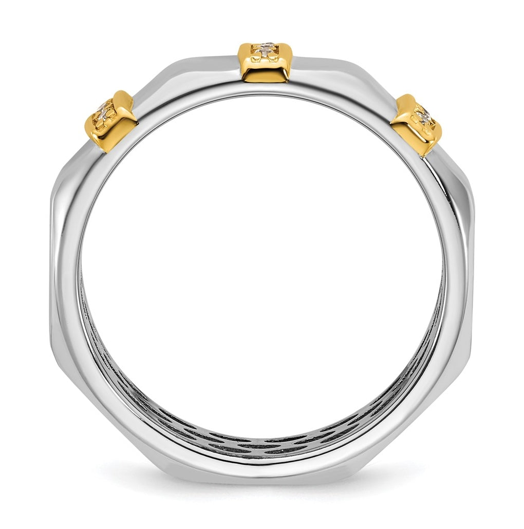 14k Yellow Or White Gold IB Goodman Mens Satin Complete 1/15ct Diamond Ring