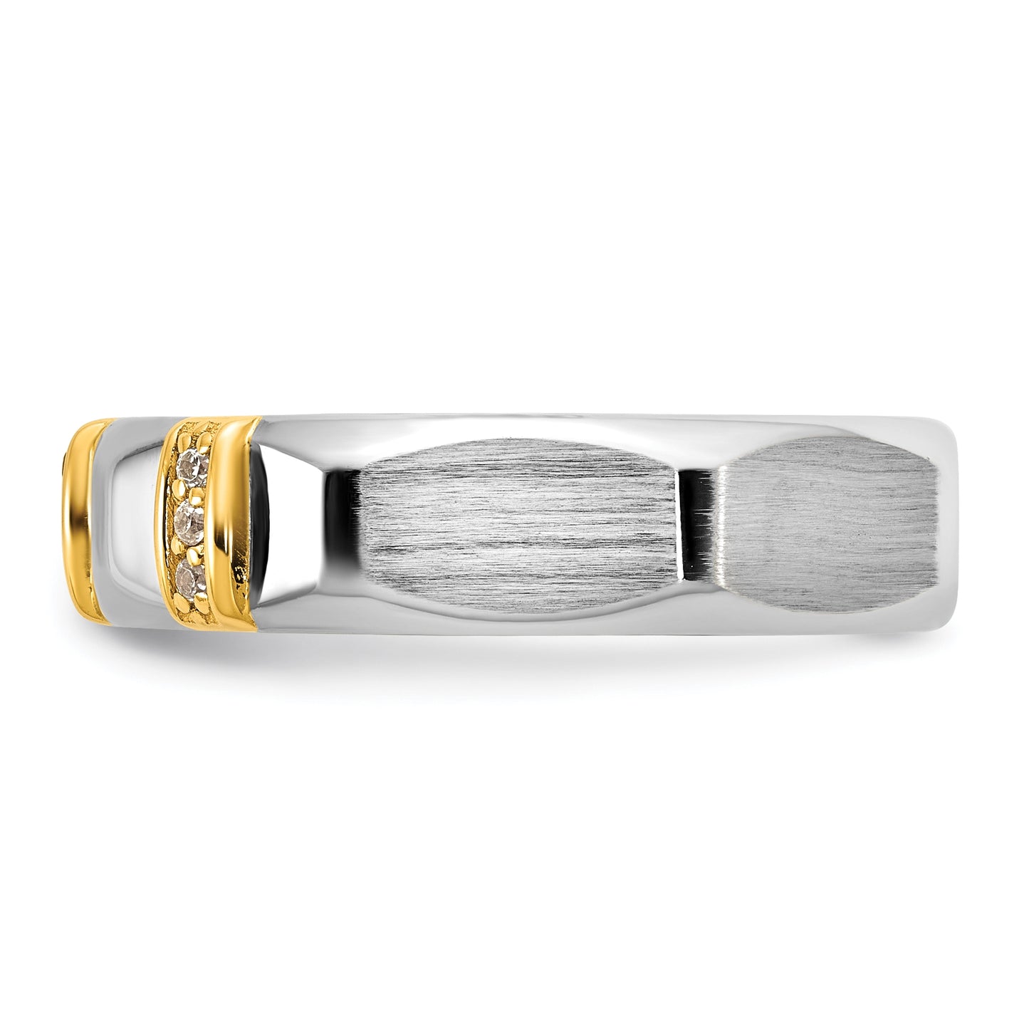 14k Yellow Or White Gold IB Goodman Mens Satin Complete 1/15ct Diamond Ring