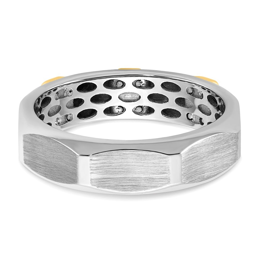 14k Yellow Or White Gold IB Goodman Mens Satin Complete 1/15ct Diamond Ring