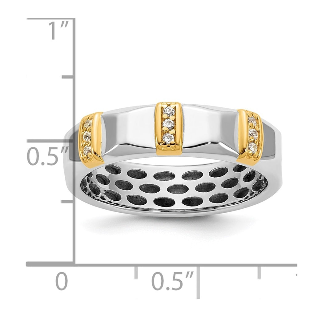 14k Yellow Or White Gold IB Goodman Mens Satin Complete 1/15ct Diamond Ring