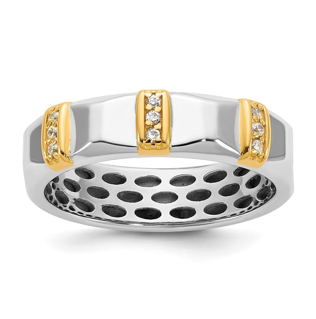 14k Yellow Or White Gold IB Goodman Mens Satin Complete 1/15ct Diamond Ring