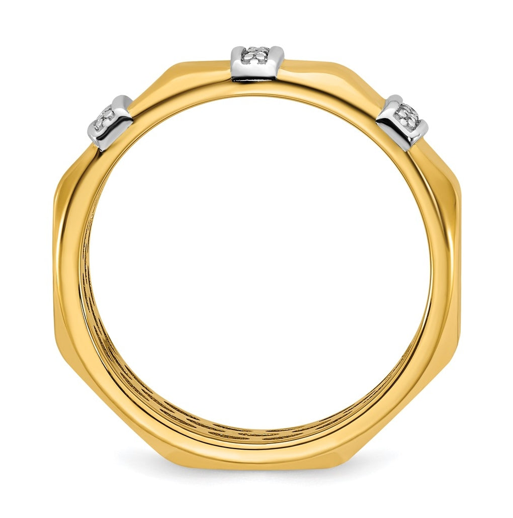 14k Yellow Or White Gold IB Goodman Mens Satin Complete 1/15ct Diamond Ring