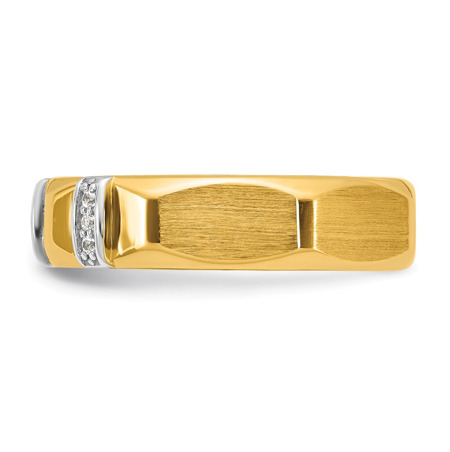 14k Yellow Or White Gold IB Goodman Mens Satin Complete 1/15ct Diamond Ring