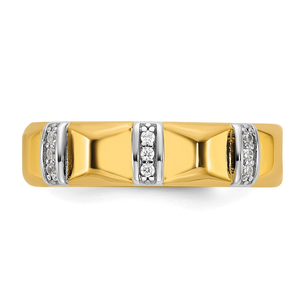 14k Yellow Or White Gold IB Goodman Mens Satin Complete 1/15ct Diamond Ring