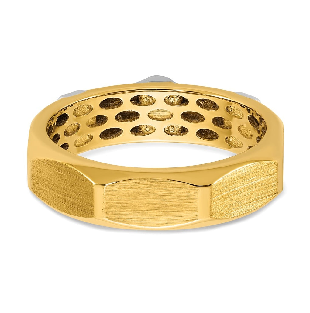14k Yellow Or White Gold IB Goodman Mens Satin Complete 1/15ct Diamond Ring