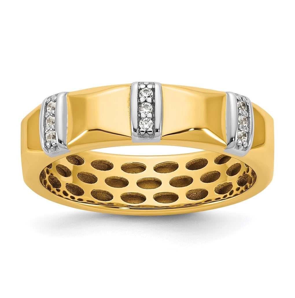 14k Yellow Or White Gold IB Goodman Mens Satin Complete 1/15ct Diamond Ring