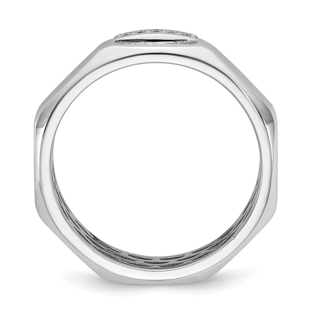 14K Yellow Or White Gold IB Goodman Mens Satin Complete 1/20ct Diamond Ring
