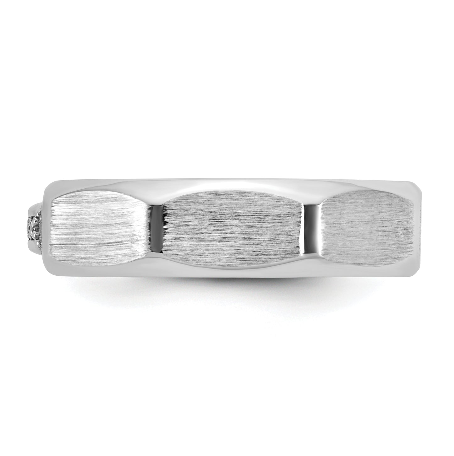 14K Yellow Or White Gold IB Goodman Mens Satin Complete 1/20ct Diamond Ring