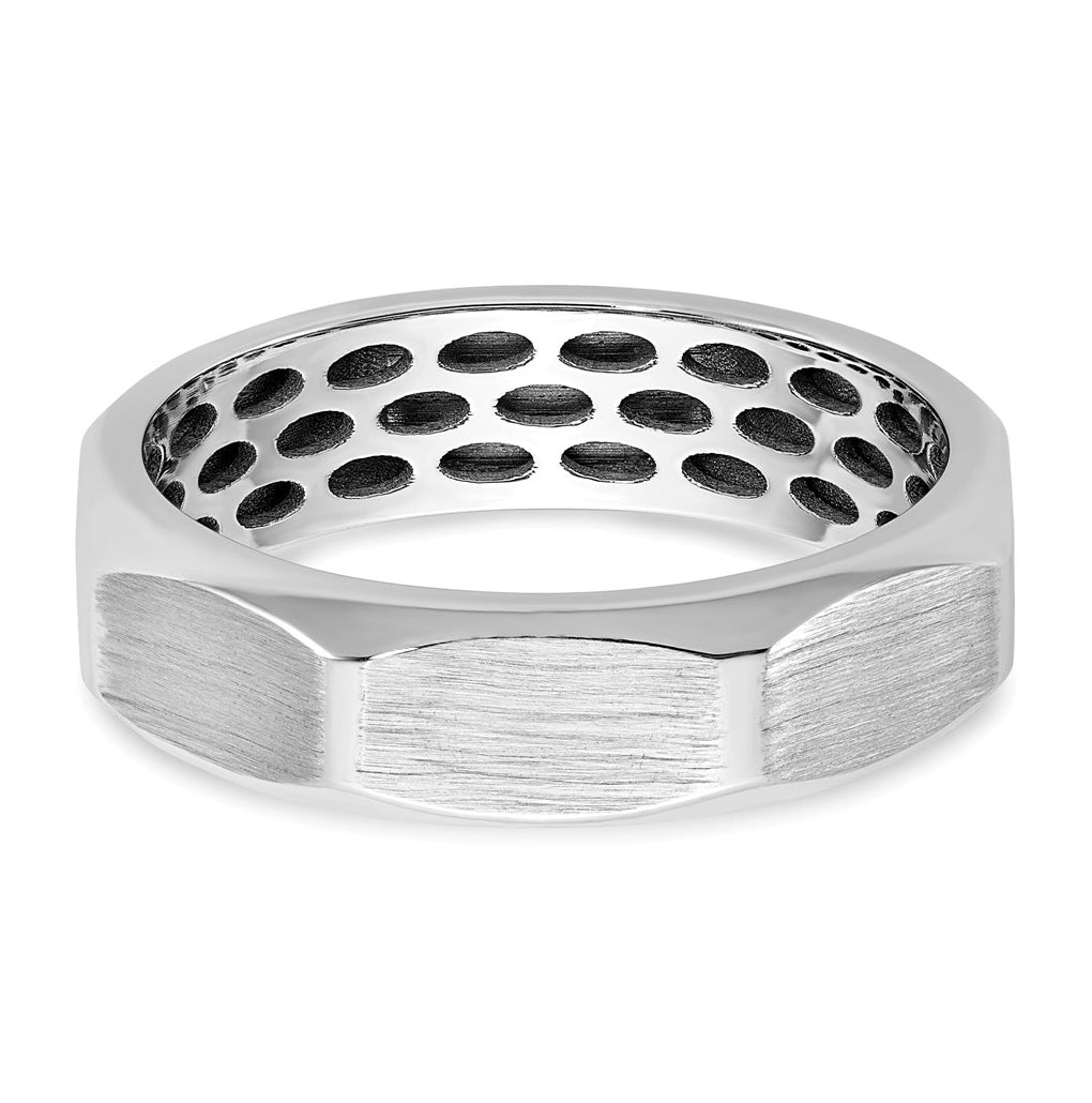 14K Yellow Or White Gold IB Goodman Mens Satin Complete 1/20ct Diamond Ring