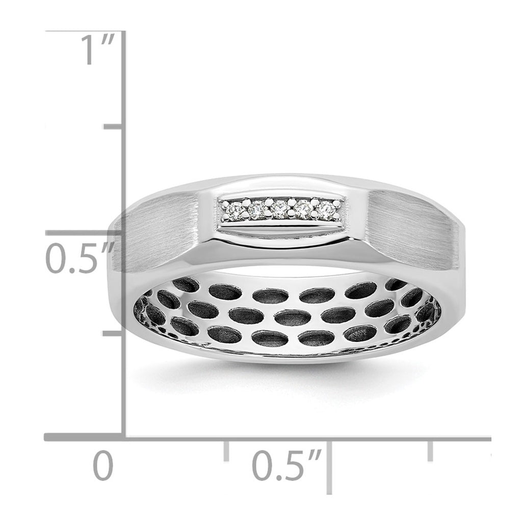 14K Yellow Or White Gold IB Goodman Mens Satin Complete 1/20ct Diamond Ring