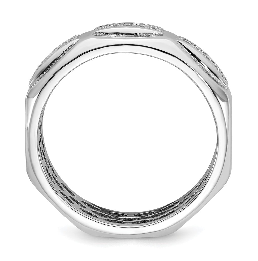 14K Yellow Or White Gold IB Goodman Mens Satin Complete 1/8ct Diamond Ring