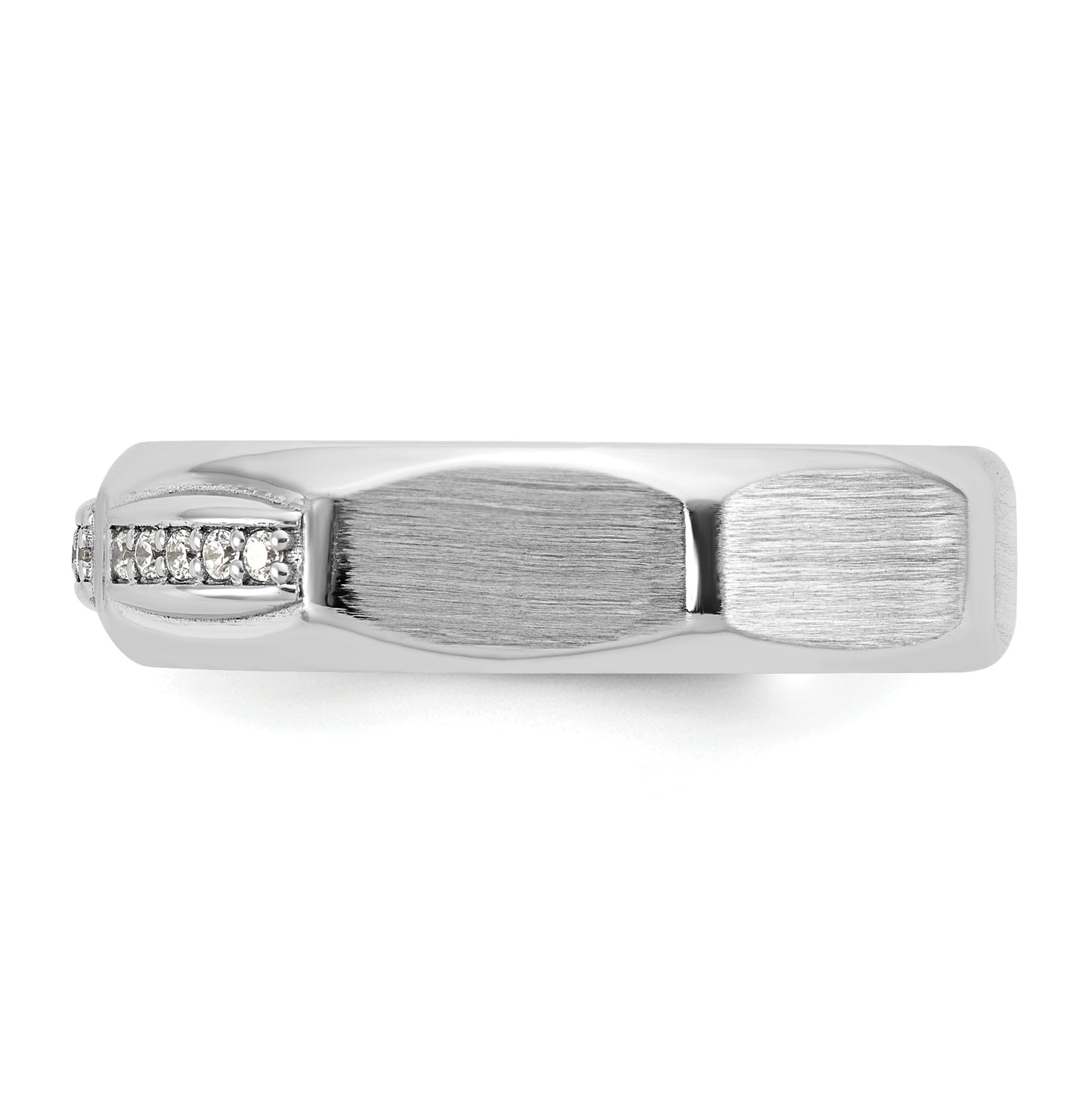 14K Yellow Or White Gold IB Goodman Mens Satin Complete 1/8ct Diamond Ring