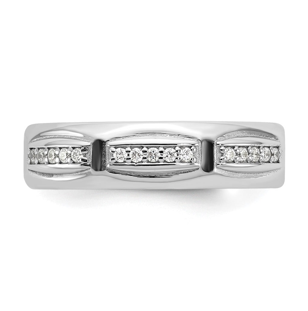 14K Yellow Or White Gold IB Goodman Mens Satin Complete 1/8ct Diamond Ring