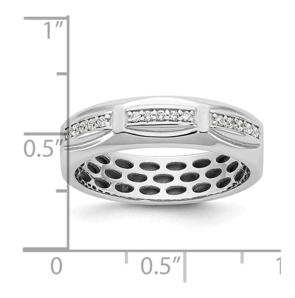 14K Yellow Or White Gold IB Goodman Mens Satin Complete 1/8ct Diamond Ring