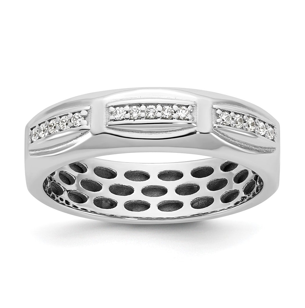 14K Yellow Or White Gold IB Goodman Mens Satin Complete 1/8ct Diamond Ring